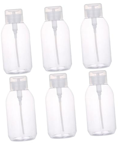 Lot de 6 Flacons Poussoirs Vides 500ml en Pet PP, Démaquillant | Fuite, à Presser Facilement, pour Dissolvant Vernis et Nettoyage Maquillage, Usage Quotidien, Voyage