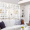 Lchen Raumteiler zum Aufhängen, 12 Stück, PVC-Panel, Vogel, Blume, für Wohnzimmer, Esszimmer, Wohnzimmer, Hotel und Bar, Dekoration (Weiß 01)