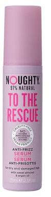 Noughty To The Rescue Anti-Frizz Hair Serum, 75ml | 97% Natural, Lightweight Hair Serum, for Dry, Damaged and Frizzy Hair, Smoothing Hydrating, Heat Protection, Adds Silky Shine
