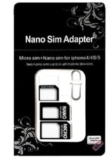 Nano SIM y micro adaptador de tarjetas SIM Juego para smartphone, teléfono móvil y Tablet: 4 en 1 Juego completo, Mini Set con klicksi cherung, 100% compatible