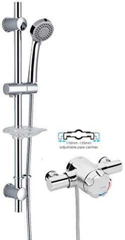 Bristan Mini OPAC Exposed Thermostatic Mini Mixer Shower Valve + Kit 110mm 130mm