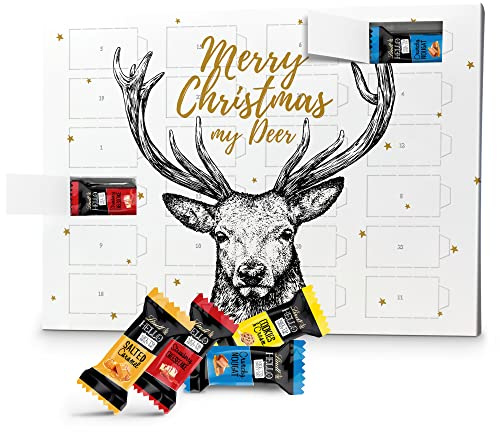 printplanet - Lindt HELLO Adventskalender mit Spruch und Füllung in 4 Sorten - Merry Christmas My Dear/Deer - 2025