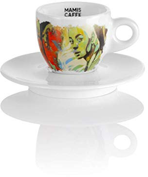 Mamis Caffè Gaia - Kaffeetasse - Porzellantasse - Dickwandige Espressotasse - Kaffeetasse im italienischen Stil - Handgefertigte Tasse - Ideal für heiße & kalte Getränke - 65 ml