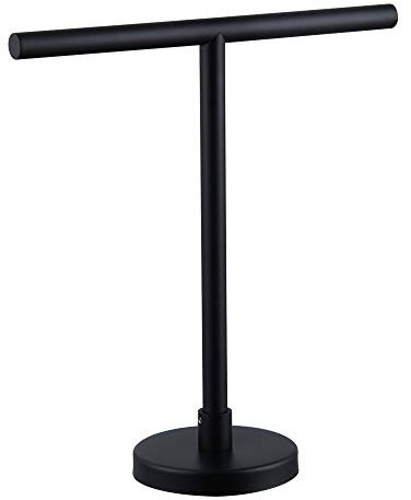 Porte-Serviettes Moderne sur Pied pour Salle de Bain, Cuisine ou Coiffeuse Noir Mat