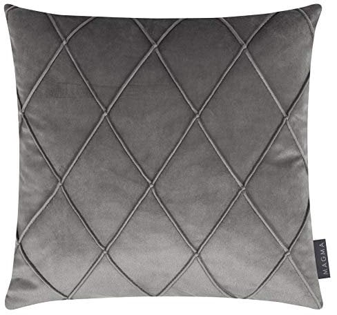 Magma-Heimtex Samt-Kissenhülle Nobless 2er-Set wunderbar weich und atmungsaktiv Made in Germany (ca. 40 x 40 cm, Grau)