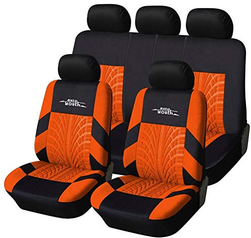 Autositzbezüge Full Set Car Seat Protector Auto Sitzbezüge Polyester-Gewebe Universal-Sitze die meisten Autos Orange Abdeckungen Schonbezug Autositz (Color Name : Orange)