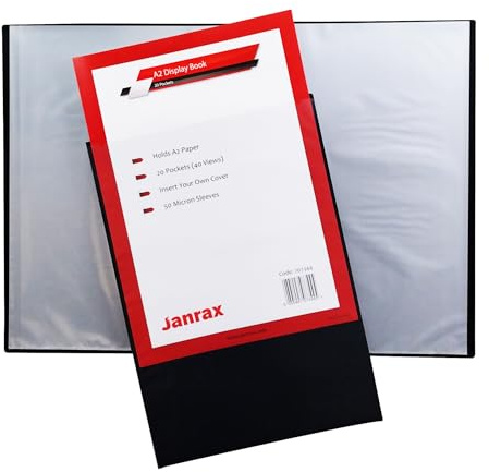 Janrax Presentation Display Book (A2 (20 Pockets)) - For Office Project Presentation, School and University Assignment.