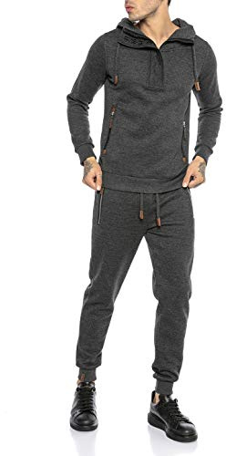 Redbridge Jogginganzug Herren Jogger-Set Hoodie Kapuzen-Pullover Freizeit-Hose Sweat-Pants Kombi Anthrazit S