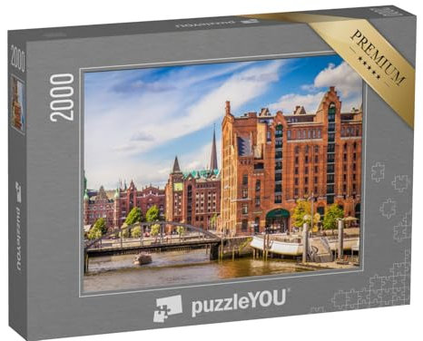 puzzleYOU: Puzzle 2000 Teile „Speicherstadt in Hamburg im Sommer“ – aus der Puzzle-Kollektion Speicherstadt Hamburg