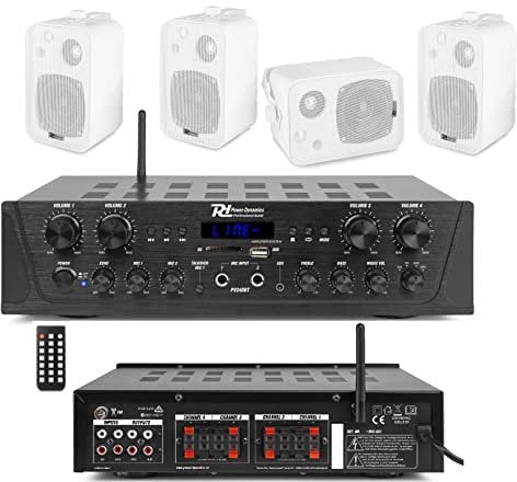 IMPIANTO AUDIO FILODIFFUSIONE CON REGOLAZIONE VOLUME SEPARATO 4 ZONE BLUETOOTH, RADIO FM,TELECOMANDO, (CON 4 CASSE)
