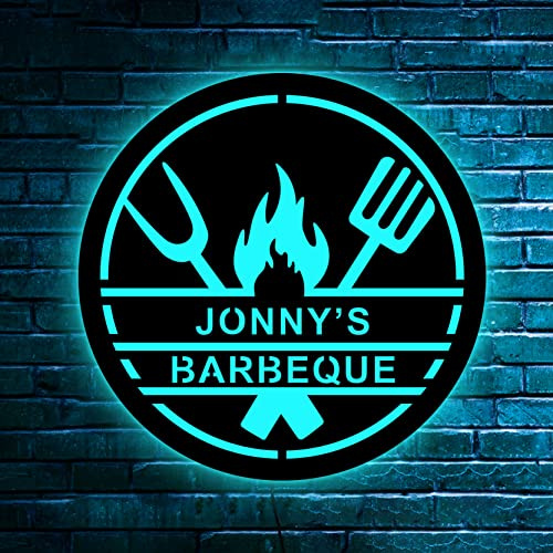 SOULSIS BBQ Led Schild, BBQ Neon Schild, Grill Schild personalisiert, benutzerdefinierte Grill Schild, personalisierte BBQ Schild, BBQ Geschenke für Männer, Grill Schild für Papa