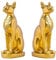 EASCHEER Ägyptische Katzengöttin Bastet, Statue, 2 Stück, Sammlerstücke, Tierstatuen, ägyptische Dekoration (10,7 cm / 4,2 Zoll, Gold)