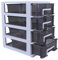 Homoyoyo Kunststoff- Speicher- Schubladen 4- Layer- Transparenter Schwarzer Speicher Organizer- Schränke Schublade Organizer Brustbox Tischhalter Stapeln Brustturm- Einheit für