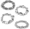 Vestopazzo Set mit 4 elastischen Armbändern mit Motiven aus 100% recyceltem Aluminium. Handgefertigt. Separat oder zusammen tragbar. Einheitsgröße AL01094S Nickel getestet, unica, Aluminium, Kein
