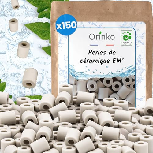ORINKO Perles de Céramique EM x150, Améliorent la Qualité de l’Eau et Réduisent les Dépôts Calcaires, Idéal pour Machine à Laver, Carafes, Bouteilles et Cafetières