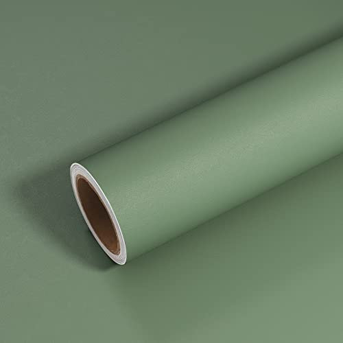 VEELIKE Papel Pintado Verde Salvia Vintage Papel de Pared Verde Mate Papel Adhesivo para Muebles Papel Autoadhesivo Pared Impermeable Papel Tapiz Dormitorio Armarios Decorativo Cocina Salon 40cmx300cm