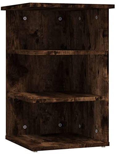 vidaXL Beistellregal, Bücherregal mit 3 offenen Fächern, Nachttisch für Wohnzimmer Schlafzimmer, Klein Standregal Regal, Räuchereiche Holzwerkstoff