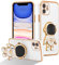 RALEAVO Compatible with iPhone 11 (6.1) Case with Cute Astronaut Kickstand Design Shockproof Plating Phone Case for iPhone 11-White