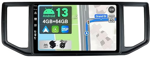 YUNTX [4GB+64GB] Android 14 Car Stereo Fit for VW Amarok Crafter Van Man 2016-2021-[Built-in CarPlay/Android Auto/DSP/GPS]-IPS 2.5D 10.1”Touchscreen-Camera+MIC-DAB/360 Camera/Bluetooth 5.0/Mirror Link