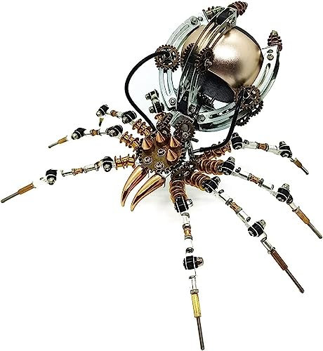 UpGLeuch 3D Metall Puzzle Spinne Modell Kit mit Lautsprecher,DIY 3D Puzzle Metall Erwachsene Spinne mit Werkzeugsatz,Retro Metall 3D Puzzle Modellbausatz Desktop Spielzeug Geschenke