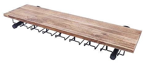 Portabottiglie da parete, porta bicchieri da vino, portabottiglie in metallo, per bar, famiglia, decorazione da cucina (36 pollici)