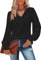 Flikity Ladies Long Sleeve V Neck T Shirts for Women UK Tunics for Leggings Womens Lace Going Out Fashion Fall Winter Tops Black 2XL