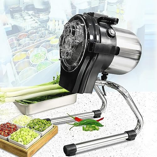 Picadora de verduras comercial, procesador de alimentos de acero inoxidable, 1-5 mm de espesor ajustable, ciclón de alta velocidad de 6000 rpm, extraíble for limpieza, for restaurantes y cocina domést