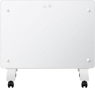 DONYER POWER 1000W Small Convector Heater, Ultra-thin Wall-mounted or Freestanding, Ultra-white Glass Panel