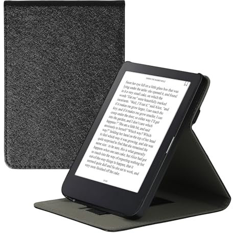 kwmobile Étui pour liseuse électronique Compatible avec Kobo Clara 2E - Étui Housse Rabat liseuse Simili Cuir Noir