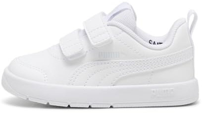 PUMA Unisex Kids COURTFLEX V3 V INF Sneaker, PUMA White-PUMA White-Silver Mist, 20 EU