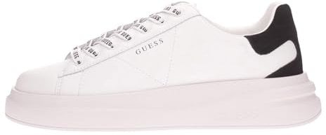 Guess Chaussures Homme Baskets Elba Carryover en Cuir White/Black US24GU03 FMPVIBSUE12, Blanc, 43 EU