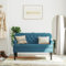 Festnight Sitzbank mit Rückenlehne Polsterbank Blau Schlafzimmersofa mit Rückenlehne Esszimmerbank Essbank 119,5x64,5x75 cm Sitzbank Bank Samt