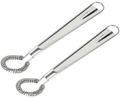 2 Pieces Egg Beater, Stainless Steel Mini Egg Whisk, Spring Coil Whisk, Handheld Milk Frother Foamer Sauce Stirrer Blender Coffee Mixer