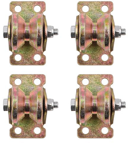 Tiardey 4 Stück Riemenscheiben für Seile, V-Nut-Stahl-Schwenkrolle, Hochleistungsrollen, Seilrolle für Wäscheleine, Rolltore, umgekehrtes Rollenseil