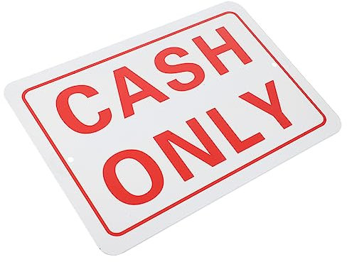 iplusmile Bargeldzeichen Zahlungszeichen Metallschild Supermarktschilder Zeichen im Freien die tellermanns the office schild Embleme Geschäftszeichen draussen das Schild Prüfen Büro PVC