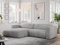 MKS MEBLE Ecksofa, Sofa L-Form, Wohnlandschaft L-Form, Modern Design Couch, Sofagarnitur, Couchgarnitur, Polsterecke - Pasadena -Hellgrau Velvet - Links Seite