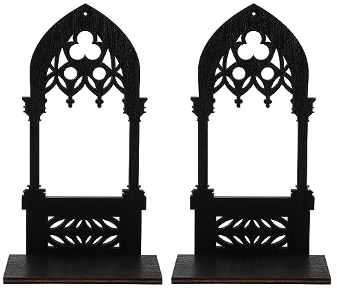 Luxshiny 1 Paar Gothic Wandleuchter Kerzenhalter Wandhalterung Rustikaler Kerzenhalter Bauernhaus Bogenkirchenständer für Blumenvase Wohnzimmer Küche Badezimmer