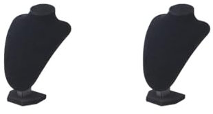 Adoorniequea 2 Sets Halsketten-Ketten, Schmuckbüsten, Einzelhandel, Geschäft, Halskettenständer, schwarzer Samt, 21 x 15 cm, 21 x 15 cm