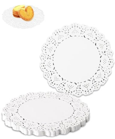 ZAMXHUG Rund Papierdeckchen - 100pcs 16.5cm Runde Papier Tischsets Deckchen Kuchenmatte Papier für Hochzeit,Geburtstag,Kuchen,Desserts, Geschirr Lebensmitteldekoration Disposable Lace Doilies Paper