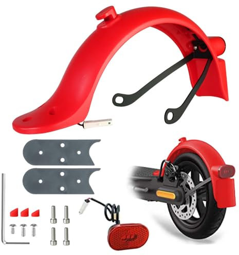 Baisirui Hinterer Schutzblech Electric Scooter Hinterers Fender Ersatz Sets Kompatibel für Xiaomi E Roller Mi3 M365 S1 Pro 2 Essential Mudguard Zubehör (Rot)