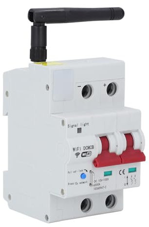 Intelligenter WiFi-DC-Leistungsschalter, 2P 100A APP-Fernbedienung mit Sicherheitsschloss, Sprachsteuerbar, Intelligenter Miniatur-Leistungsschalter für die Heimautomation