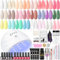 COSCELIA Kit Ongle Gel UV Complet 4 Poly Extension Gel+20 Couleurs Kit Vernis Semi Permanent avec Ponceuse à Ongle Nail Lampe UV/LED Nail Art Ongle Gel Kit Manucure