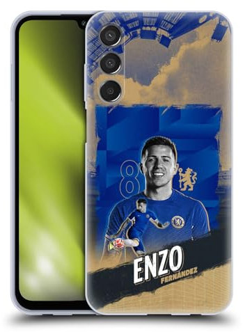 Head Case Designs Offizielle Chelsea Football Club Enzo Fernández 2023/24 Erstes Team Soft Gel Handyhülle Hülle kompatibel mit Samsung Galaxy M15/F15 5G
