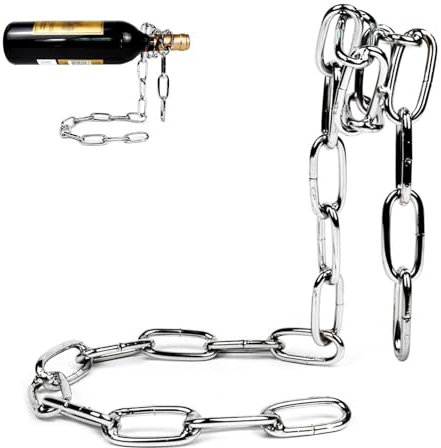 Bottle Holder Chain Chain Wine Rack Metal Chain Wine Rack Floating Chain Bottle Holder For Kitchen Home Decoration - Holds Bottles In The Air