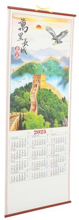 PRETYZOOM Calendrier Mural De L’année Du Serpent Calendrier Mural Chinois 2025 Planifier Un Suspendu Traditionnel Chinois Mensuel s Papier De Rotin
