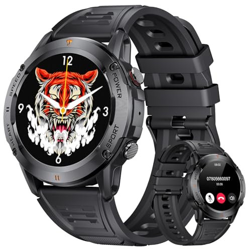LIGE Orologio da uomo militare con chiamata Bluetooth, 1.39 IPS Smartwatch con 400 mAh Grande Batteria IP68 Impermeabile Monitor Sonno Frequenza Cardiaca 100+ Sport per iOS Android