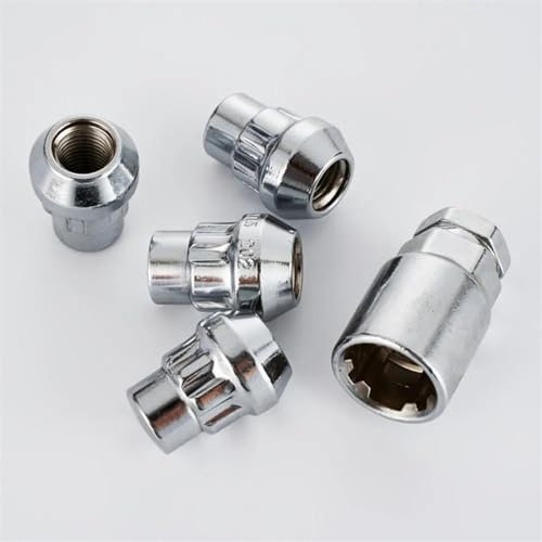 Radbolzen Radschraube Kompatibel Mit Dodge, Für Challenger, Für Charger, M14 X 1,5 Gewinde, Geschlossenes Ende, Ausbuchtung, 1,65 Zoll Lang, Abschließbare Radmuttern, Verchromter Doppelsechskantschlüs