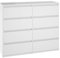 YUMEBLY Kommode 8 Schubladen Weiß 100,5x93x33,5cm | Schrank für Kleidung, Dokumente, kleine Gegenstände | Ideal für Schlafzimmer, Wohnzimmer, Kinderzimmer und Büro