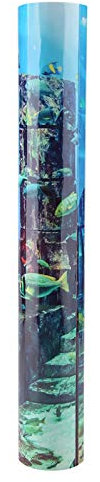 PVC Aquarium Background, Fish Tank Wall Decorations Underwater Poster Sticker, Thick Non-, Easy Apply and Remove with Glue for a Good Look (76 * 46cm)