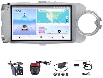 HYNMSM - Radio estéreo para coche con Android de 9 pulgadas, reproductor multimedia para Toyota Yaris 2012-2017, navegación GPS, WIFI, Bluetooth, Carplay, Android, radio estéreo para coche, GPS (WIFI